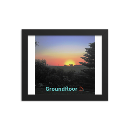 Beautiful Sunset Sinari Framed poster with Groundfloor with House Logo
