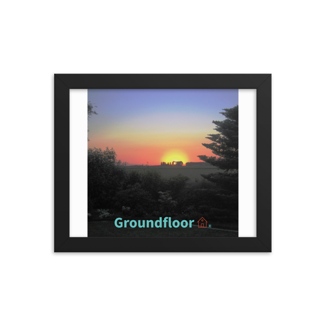 Beautiful Sunset Sinari Framed poster with Groundfloor with House Logo