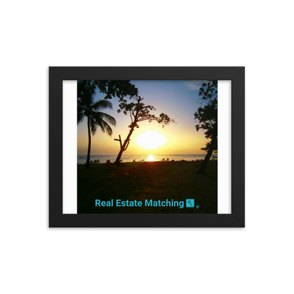 Beautiful Sea View Framed poster with realestatematching with key Logo