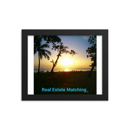 Beautiful Sea View Framed poster with realestatematching without key Logo