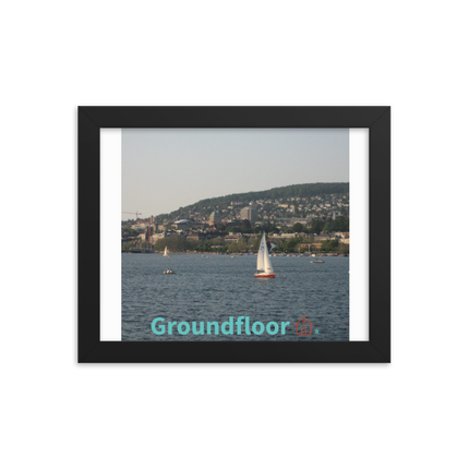 Beautiful River & Hills Sinari Framed poster with Groundfloor with House Logo