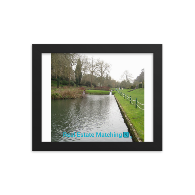 Lakeside Beauty Framed poster with realestatematching with key Logo