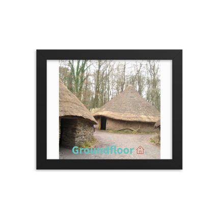 Village Charm Framed poster with Groundfloor with House Logo