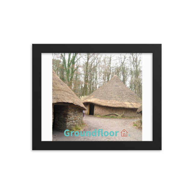 Village Charm Framed poster with Groundfloor with House Logo