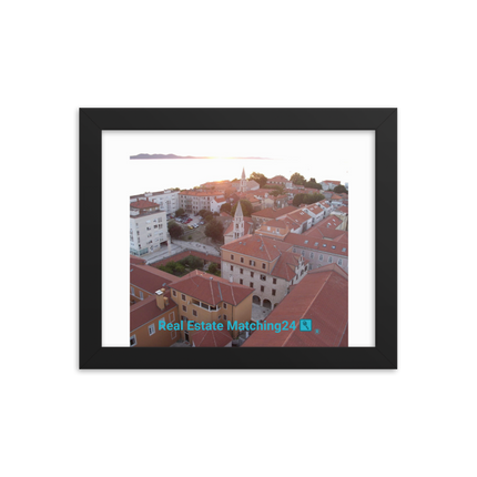 Roof Sunset View Framed poster with realestatematching24 with key Logo