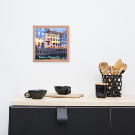 Nyhavn Framed poster with Groundfloor24 Logo