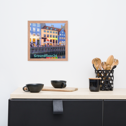 Nyhavn Framed poster with Groundfloor24 Logo