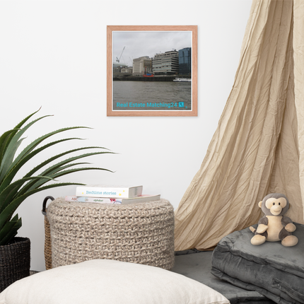 Beautiful Place Framed poster with Real Estate Matching24 Logo