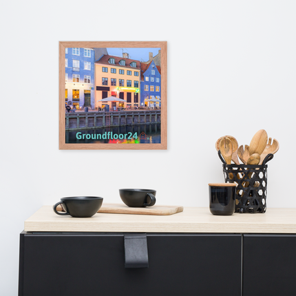Nyhavn Framed poster with Groundfloor24 Logo