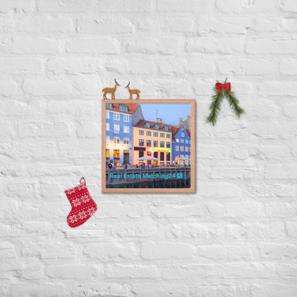Nyhavn Framed poster with Real Estate Matching24 Logo