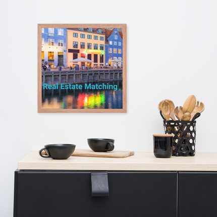 Nyhavn Framed poster with Real Estate Matching Logo