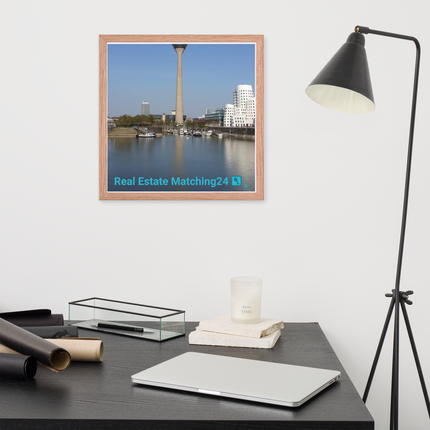 Lovely Sinari Framed poster with Real Estate Matching24 Logo