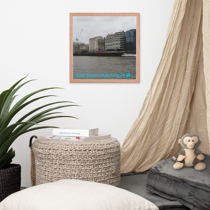 Beautiful Place Framed poster with Real Estate Matching24 Logo