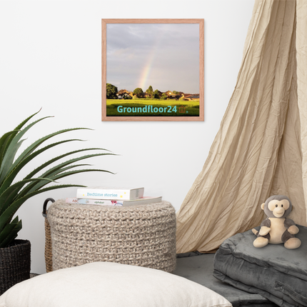 The Rainbow Sinari Framed poster with Groundfloor24 Logo