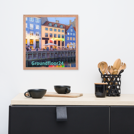 Nyhavn Framed poster with Groundfloor24 Logo