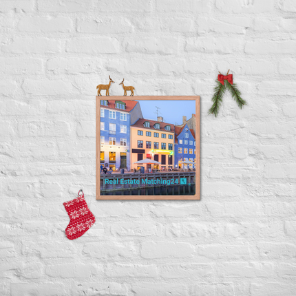 Nyhavn Framed poster with Real Estate Matching24 Logo