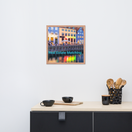 Nyhavn Framed poster with Real Estate Matching Logo