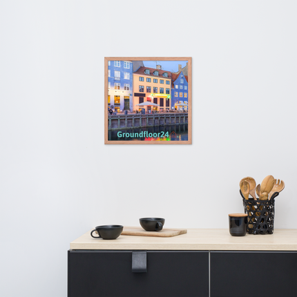 Nyhavn Framed poster with Groundfloor24 Logo