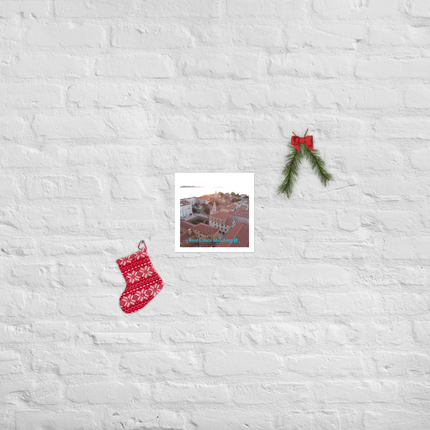 Roof Sunset View Poster with realestatematching with key Logo