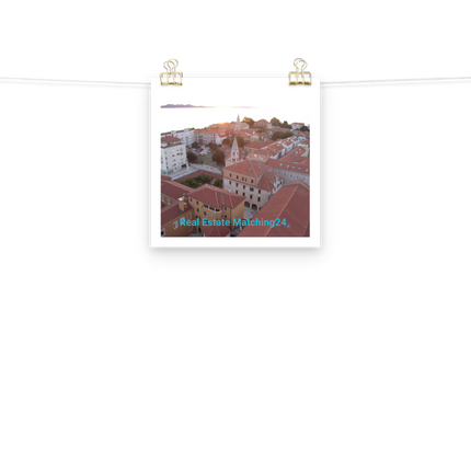 Roof Sunset View Poster with realestatematching24 without key Logo