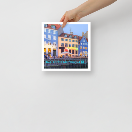 Nyhavn Poster with Real Estate Matching24 Logo