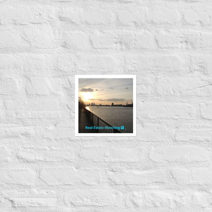 Awesome River View Poster with realestatematching with key Logo