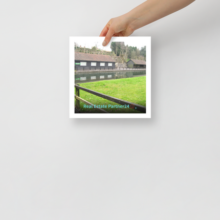 Lakeside Serenity Poster with realestatepartner24 with house Logo