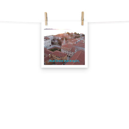 Roof Sunset View Poster with realestatematching24 without key Logo