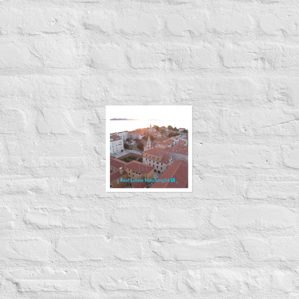 Roof Sunset View Poster with realestatematching24 with key Logo