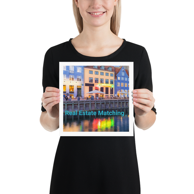 Nyhavn Poster with Real Estate Matching Logo