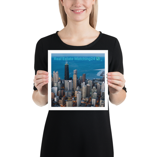 Beutiful Sinari Poster with Real Estate Matching24 Logo