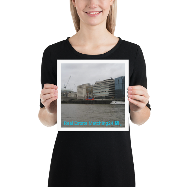 Beautiful Place Poster with Real Estate Matching24 Logo