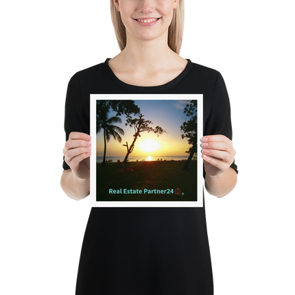 Beutiful Sea View Poster with realestatepartner24 with house Logo