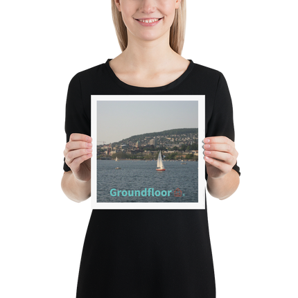 Beutiful River & Hills Sinari Poster with Groundfloor with House Logo