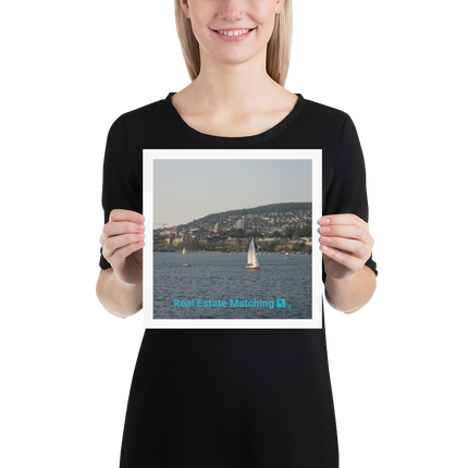 Beutiful River & Hills Sinari Poster with realestatematching with key Logo