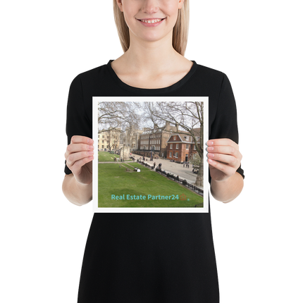 Beutiful Park Poster with realestatepartner24 with house Logo