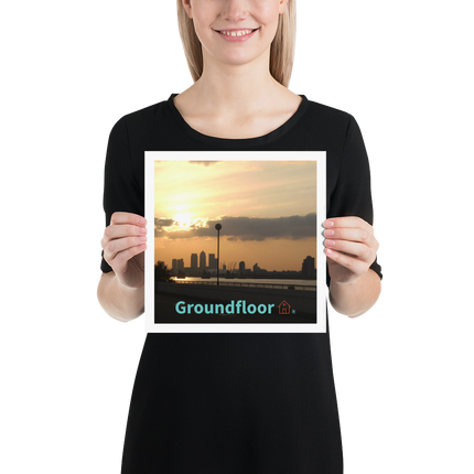 Majestic Sunset Poster with Groundfloor with House Logo
