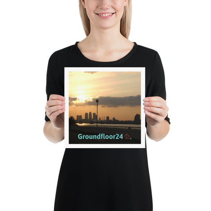 Majestic Sunset Poster with Groundfloor24 with House Logo