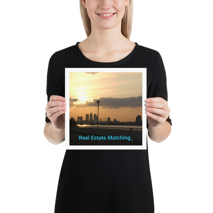 Majestic Sunset Poster with realestatematching without key Logo