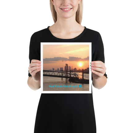 Evening Glow Poster with realestatematching24 with key Logo
