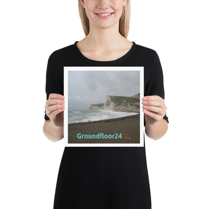 Waves and Sand Poster with Groundfloor24 with House Logo