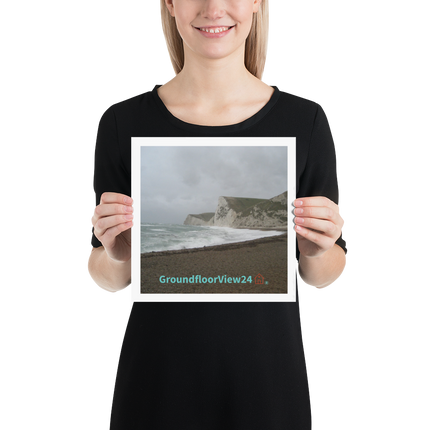 Waves and Sand Poster with groundfloorview24 with House Logo