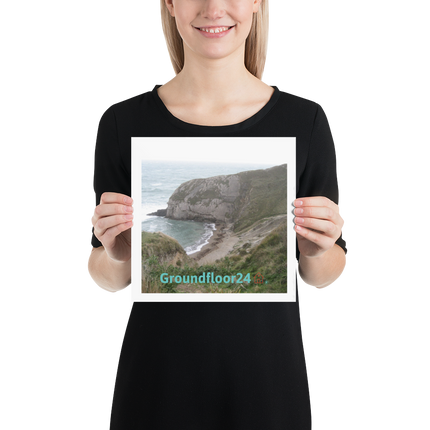 Sea & Hills Poster with Groundfloor24 with House Logo