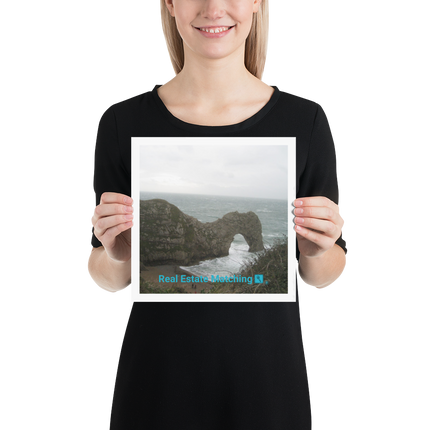 Coastal Escape Poster with realestatematching with key Logo