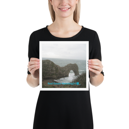 Coastal Escape Poster with realestatematching24 with key Logo