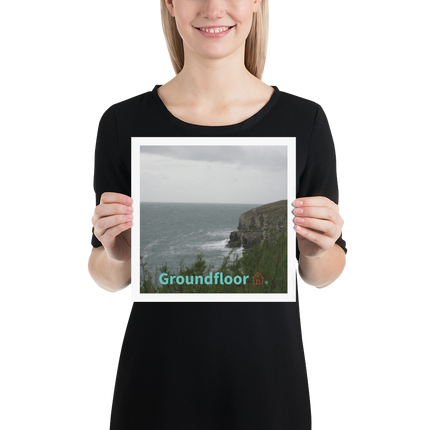 Seaside Serenity Poster with Groundfloor with House Logo