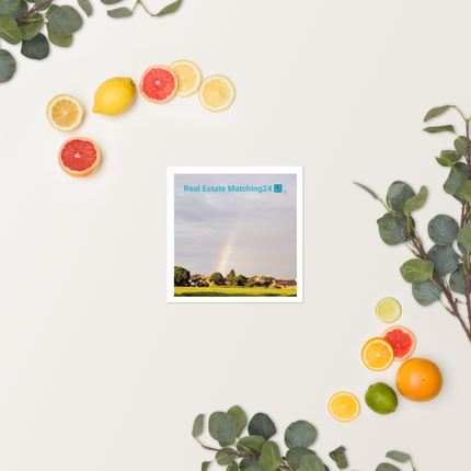The Rainbow Sinari Poster with Real Estate Matching24 Logo