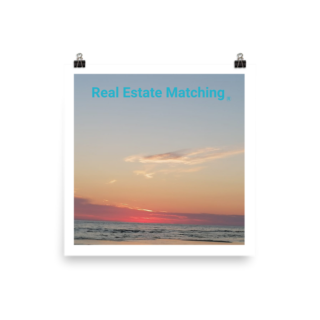 Sunset Sinari Poster with Real Estate Matching Logo