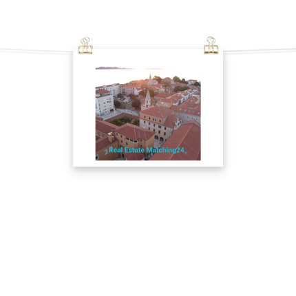 Roof Sunset View Poster with realestatematching24 without key Logo