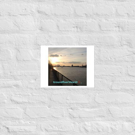 Awesome River View Poster with groundfloorview24 with House Logo